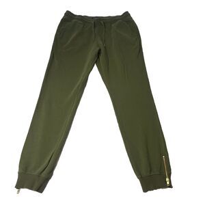 Good Counsel Mens King Jogger Medium Green Sweat Pants Gold Zipper‎